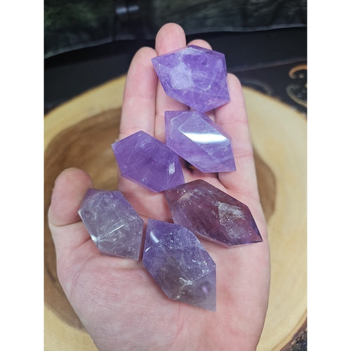 1each Natural Purple Amethyst Quartz Crystal Double Point Wand | Crystal Points & Towers | Wiccan Center