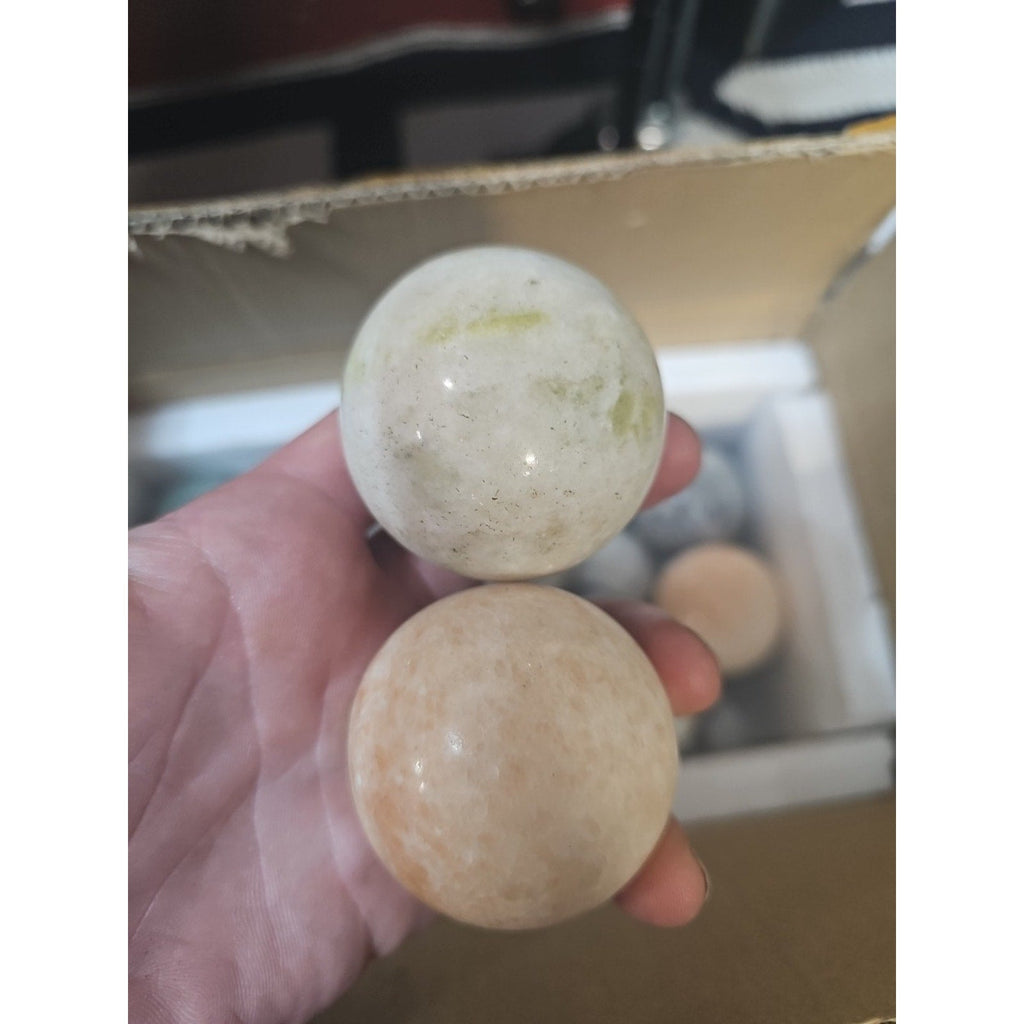 Ocean Jasper Spheres Set Of 3 Random Selection W/stands