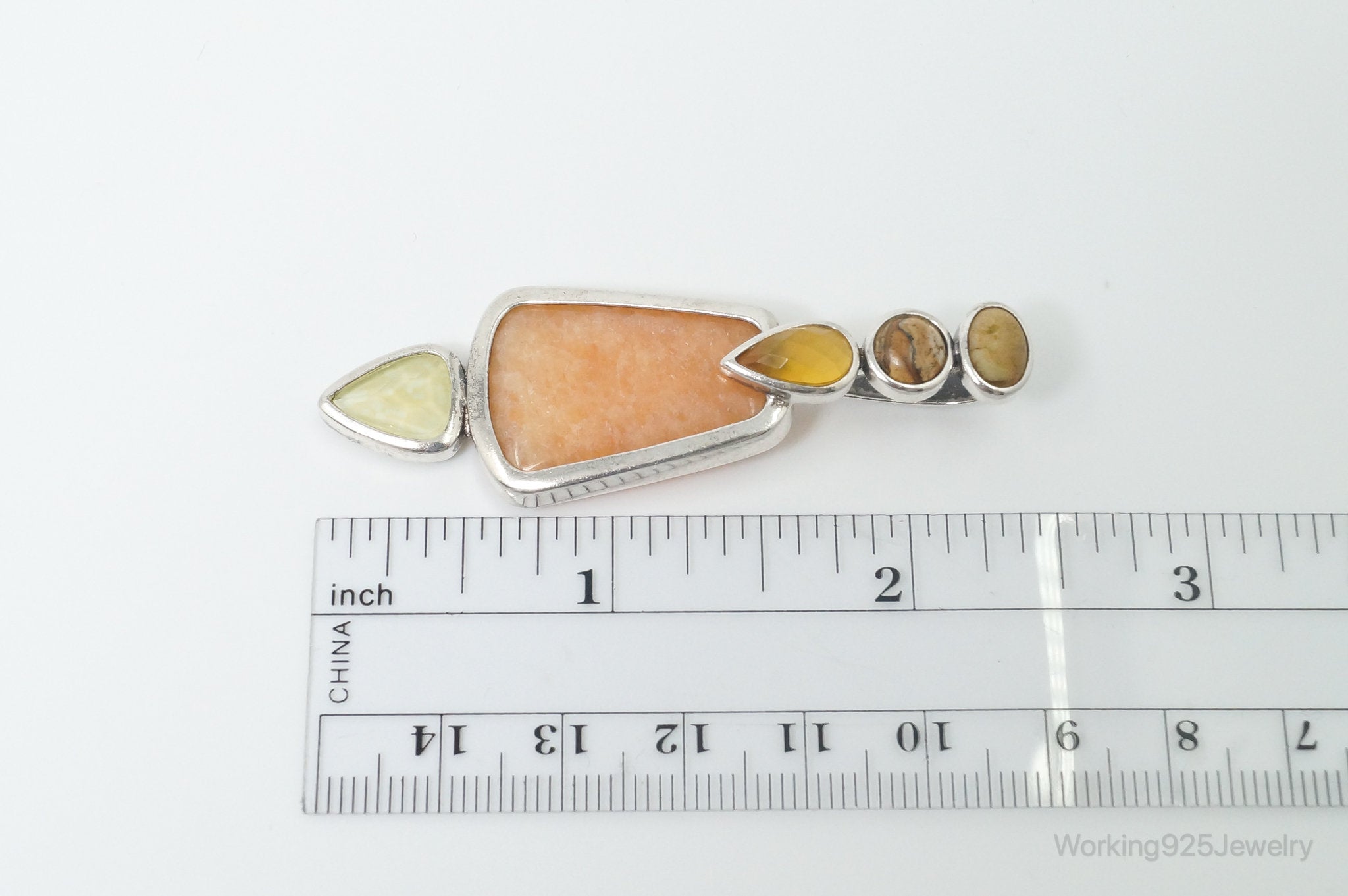 Vintage Designer Whitney Kelly Multi Gem Sterling Silver Pendant | Jewelry > Necklaces > Pendants | Wiccan Center