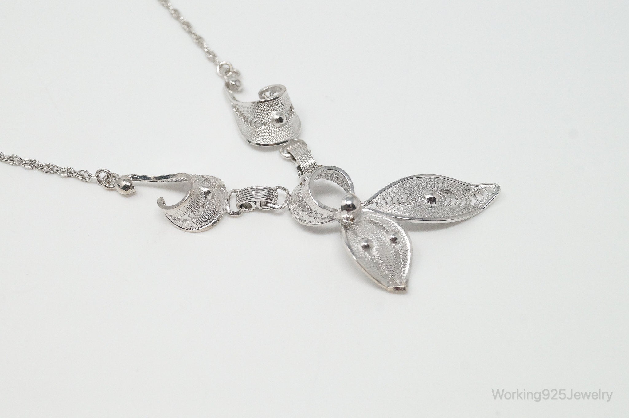 Vintage Joseph Esposito Filigree Sterling Silver Necklace | Jewelry > Necklaces > Pendants | Wiccan Center