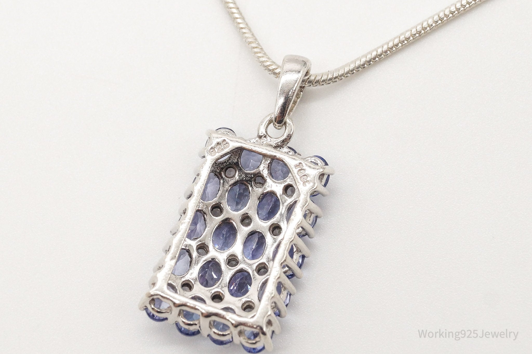 Vintage Designer TGGC Iolite Cubic Zirconia Sterling Silver Necklace | Jewelry > Necklaces > Pendants | Wiccan Center