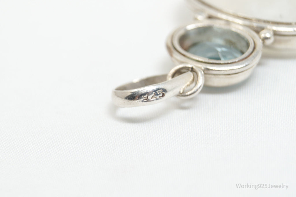 Vintage Blue Topaz Moonstone Sterling Silver Necklace Pendant | Jewelry > Necklaces > Pendants | Wiccan Center