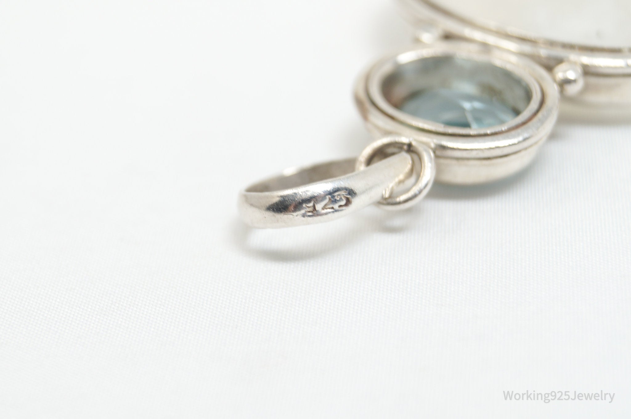 Vintage Blue Topaz Moonstone Sterling Silver Necklace Pendant | Jewelry > Necklaces > Pendants | Wiccan Center