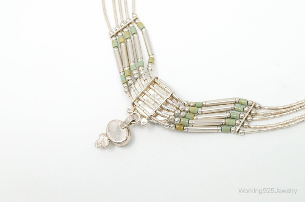 QT Turquoise Pendant On Carolyn Pollack Bead Sterling Silver Necklace Chain | Jewelry > Necklaces | Wiccan Center