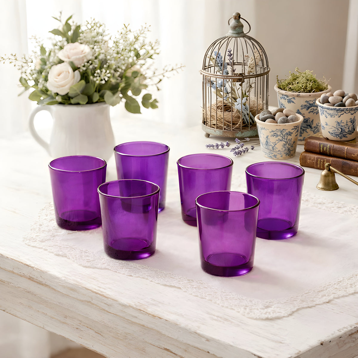 Purple Glass Votive Candle Holder | Candles & Holders | Wiccan Center