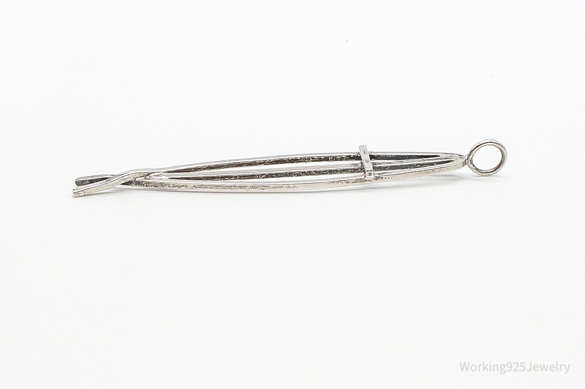 Vintage Ichthus Cross Fish Modernist Sterling Silver Necklace Pendant | Jewelry > Necklaces > Pendants | Wiccan Center