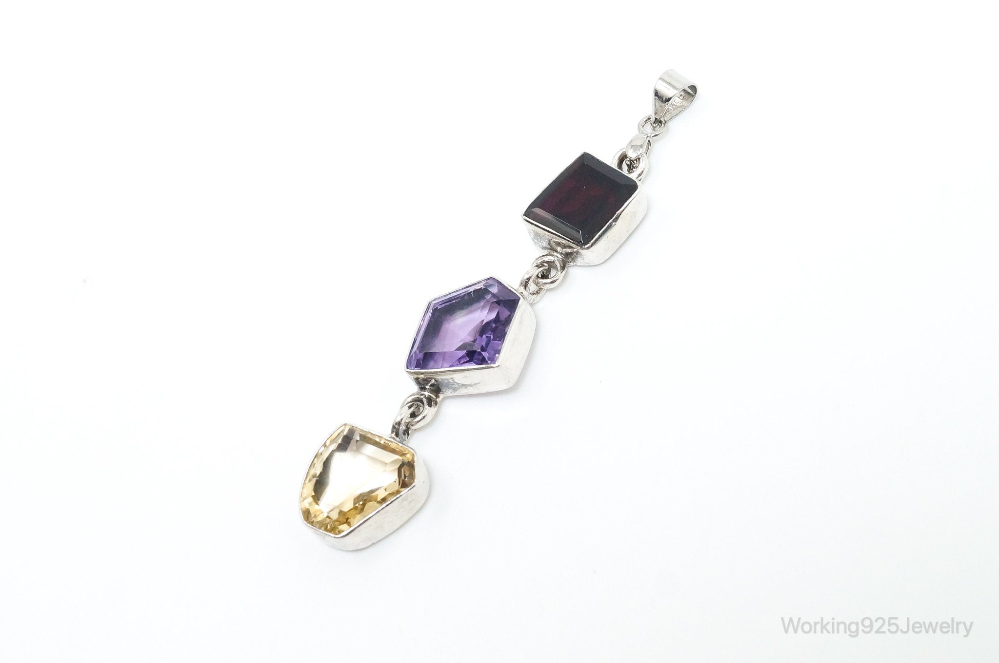 Vintage Multi Gem Sterling Silver Necklace Pendant | Jewelry > Necklaces > Pendants | Wiccan Center