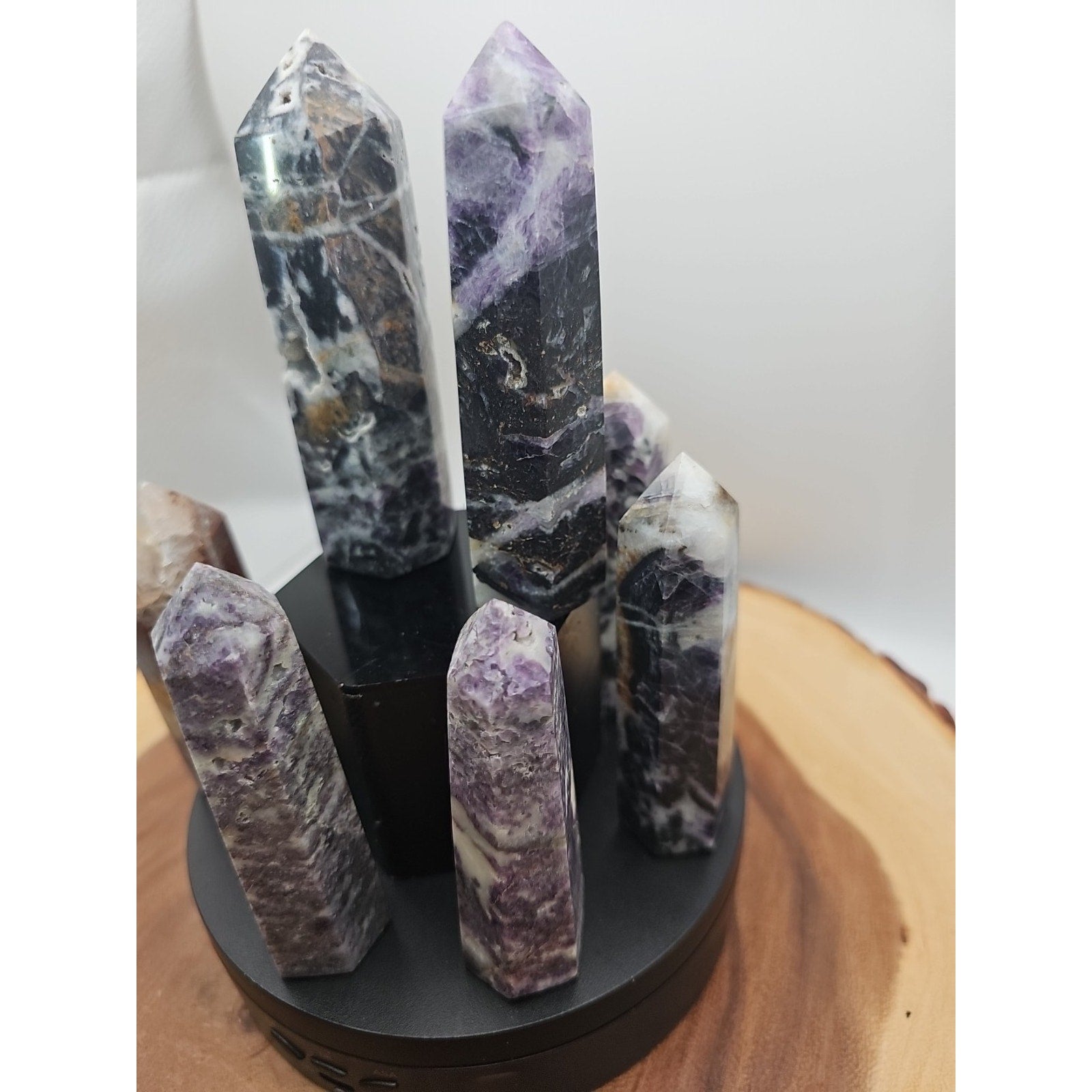 2Pcs Natural Rainbow Fluorite Quartz Crystal Point Tower Polished 4in Tall Avg | Crystal Points & Towers | Wiccan Center