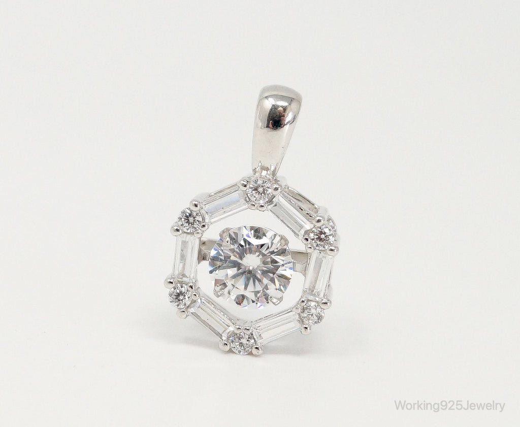 Vintage Art Deco Cubic Zirconia Sterling Silver Necklace Pendant | Jewelry > Necklaces > Pendants | Wiccan Center