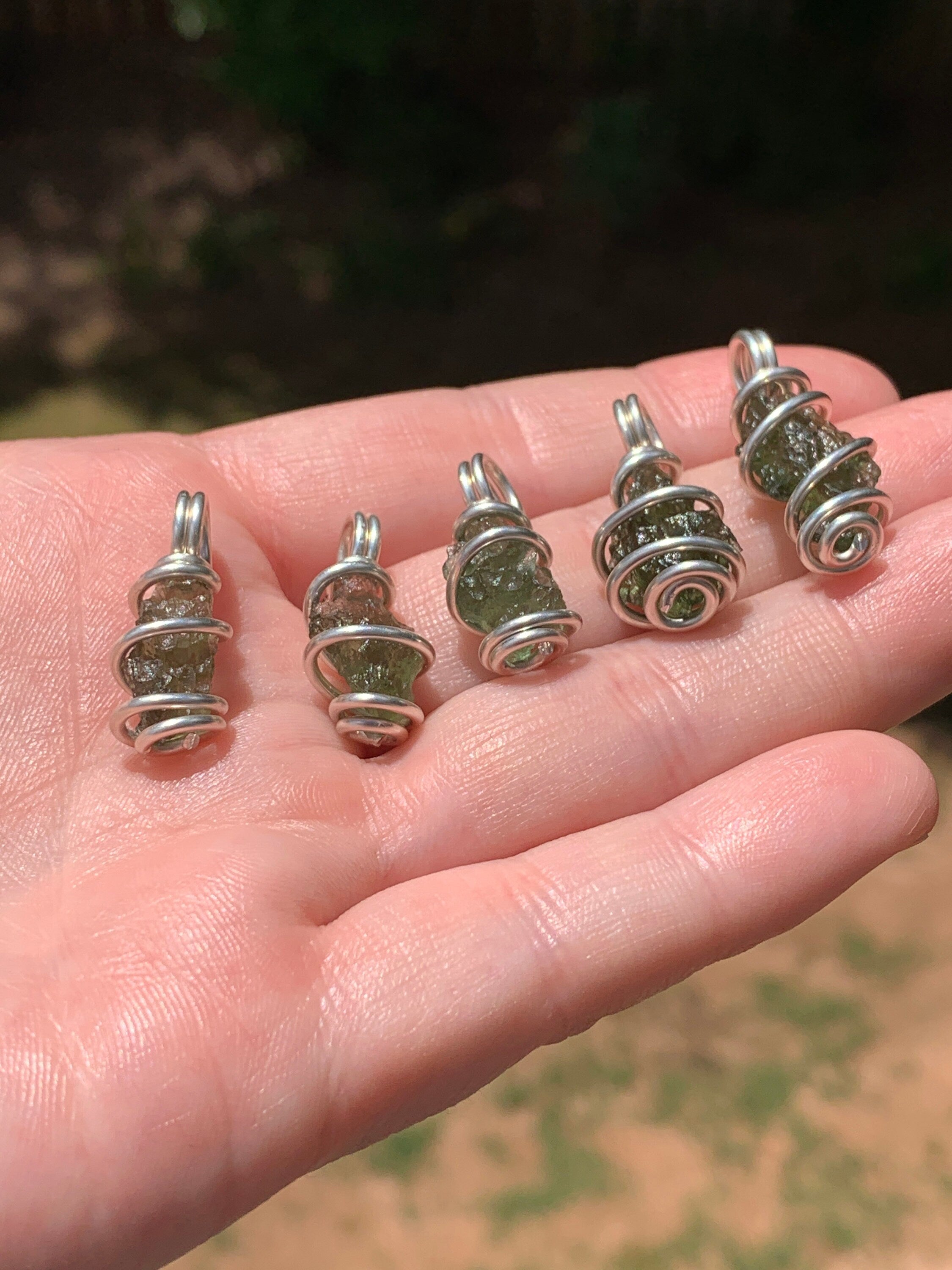 Moldavite Pendant | Genuine Natural Raw Meteorite Tektite | Synergy 12 | Moldavite Jewelry | Moldavite Necklace The Stone of Transformation | | Wiccan Center