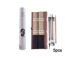 5 Piece Bamboo Chinese Traditional Calligraphy Brush Set | Calligraphy Brushes | Wiccan Center
