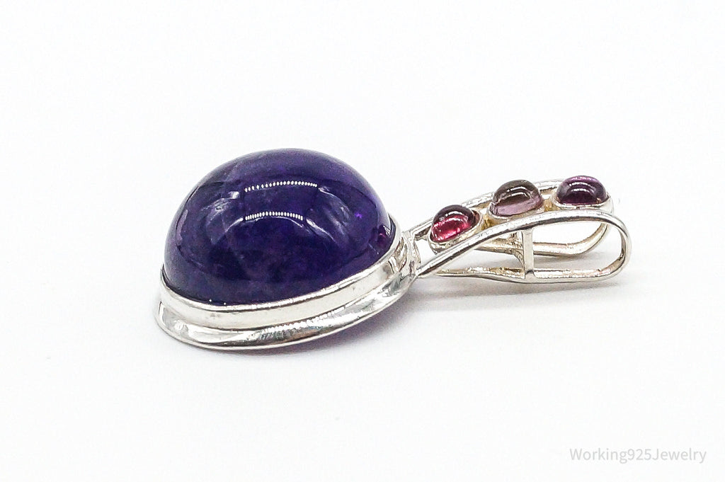 Vintage Large Purple Amethyst Multi Gem Sterling Silver Pendant | Jewelry > Necklaces > Pendants | Wiccan Center