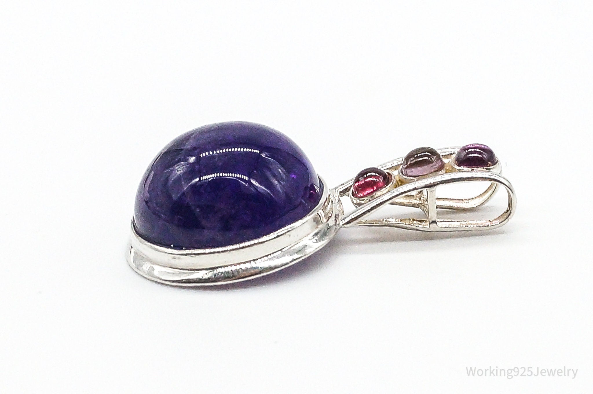 Vintage Large Purple Amethyst Multi Gem Sterling Silver Pendant | Jewelry > Necklaces > Pendants | Wiccan Center