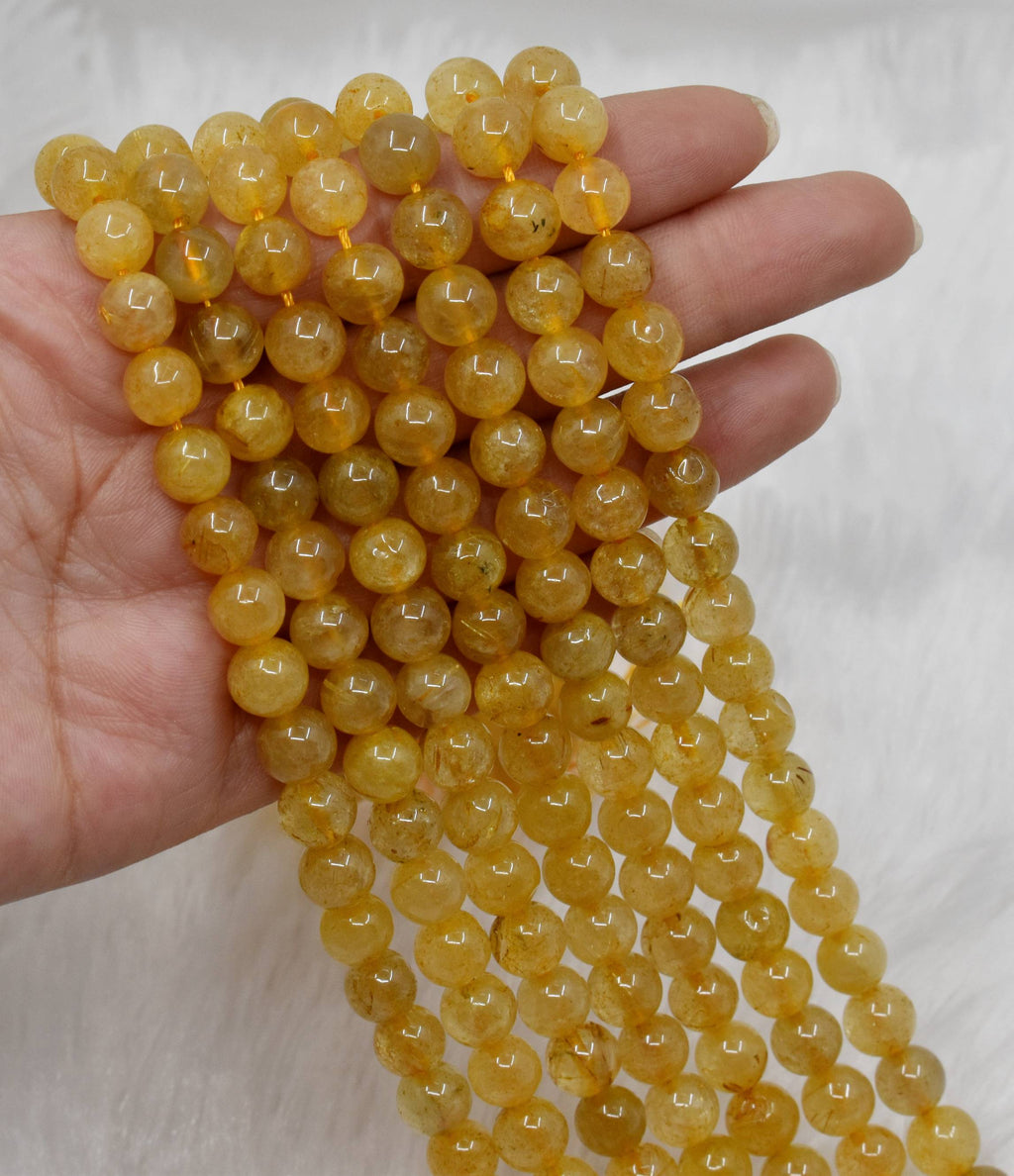 Golden Rutile AAA Grade 6mm, 8mm, 10mm Round Beads