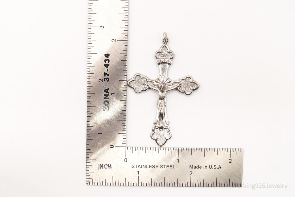 Large Antique INRI Crucifix Cross Sterling Silver Pendant | Jewelry > Necklaces > Pendants | Wiccan Center