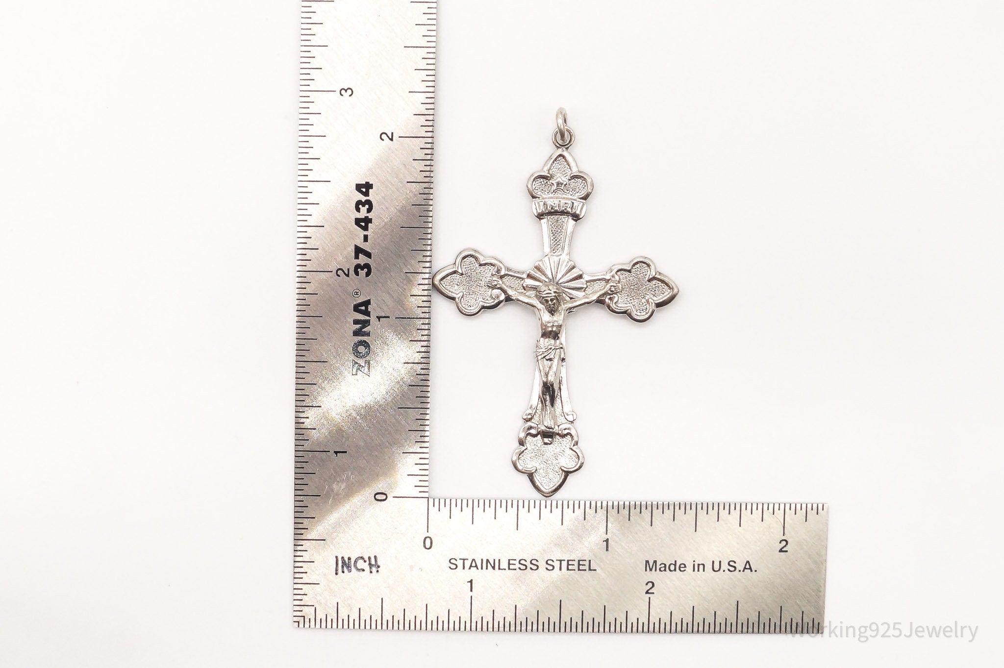 Large Antique INRI Crucifix Cross Sterling Silver Pendant | Jewelry > Necklaces > Pendants | Wiccan Center