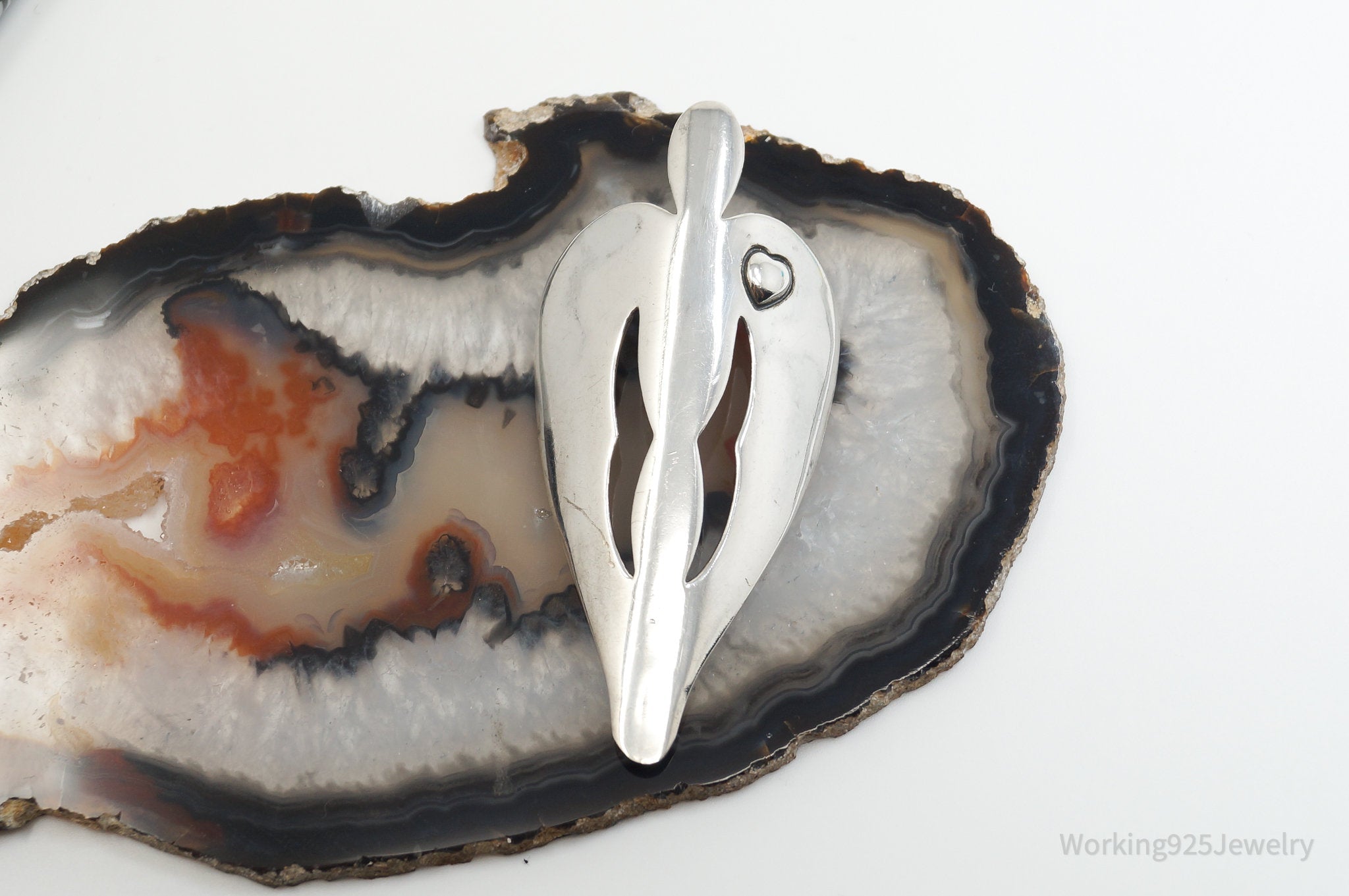 Designer Carolyn Pollack Relios Modern Heart Sterling Silver Necklace Pendant | Jewelry > Necklaces > Pendants | Wiccan Center