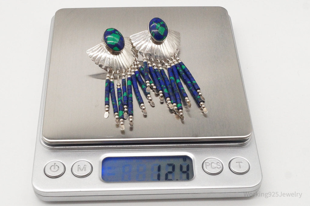 Vintage Native American Azurite Sterling Silver Earrings | Jewelry > Earrings | Wiccan Center