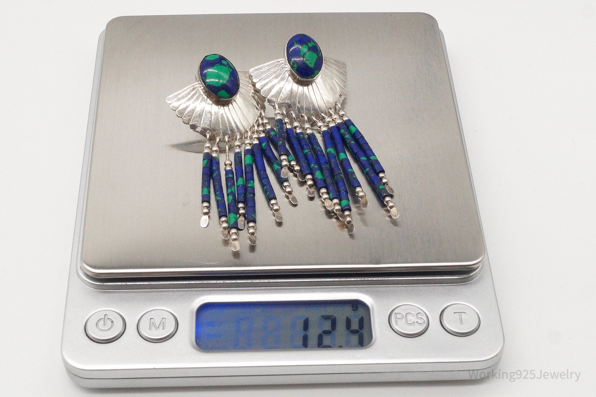 Vintage Native American Azurite Sterling Silver Earrings | Jewelry > Earrings | Wiccan Center