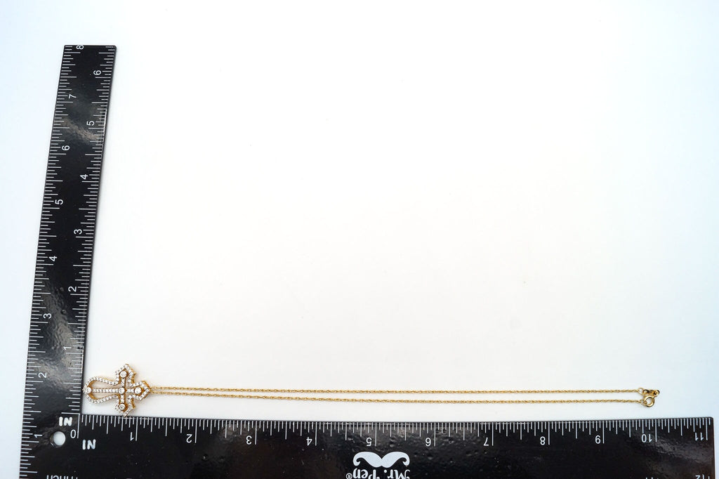 Designer Heng Ngai Cubic Zirconia Gold Vermeil Sterling Silver Cross Necklace | Jewelry > Necklaces > Pendants | Wiccan Center