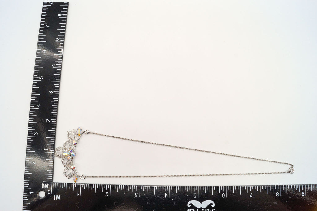 Antique Rhinestone Filigree Sterling Silver Necklace 16" | Jewelry > Necklaces > Pendants | Wiccan Center