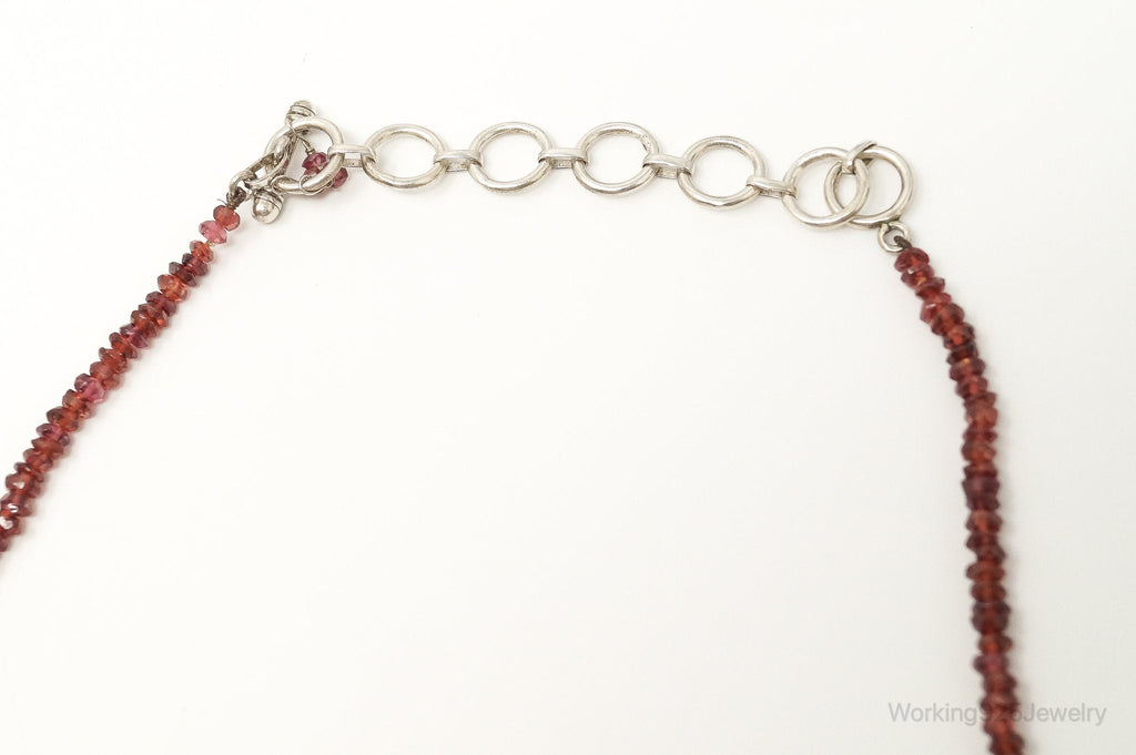 Vintage Garnet Bali Style Bead Strand Sterling Silver Necklace | Jewelry > Necklaces > Pendants | Wiccan Center