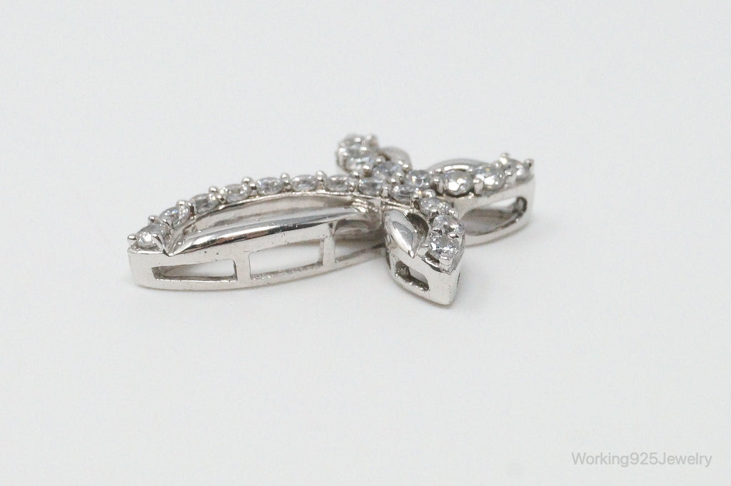 Vintage Cubic Zirconia Cross Sterling Silver Necklace Pendant | Jewelry > Necklaces > Pendants | Wiccan Center