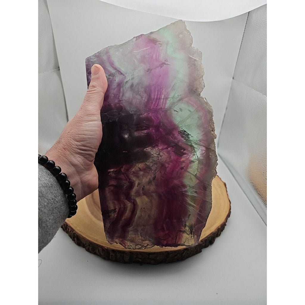 5.7LB Natural Fluorite Quartz Crystal Sheet - Vitreous Mineral Specimen | CrystalCloud Company