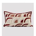 Mid-Century Wabi-Sabi Embroidered Red Jacquard Throw Pillow For The Home
