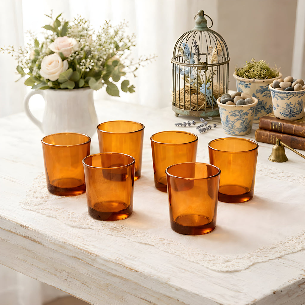 Amber Glass Votive Candle Holder | Candles & Holders | Wiccan Center