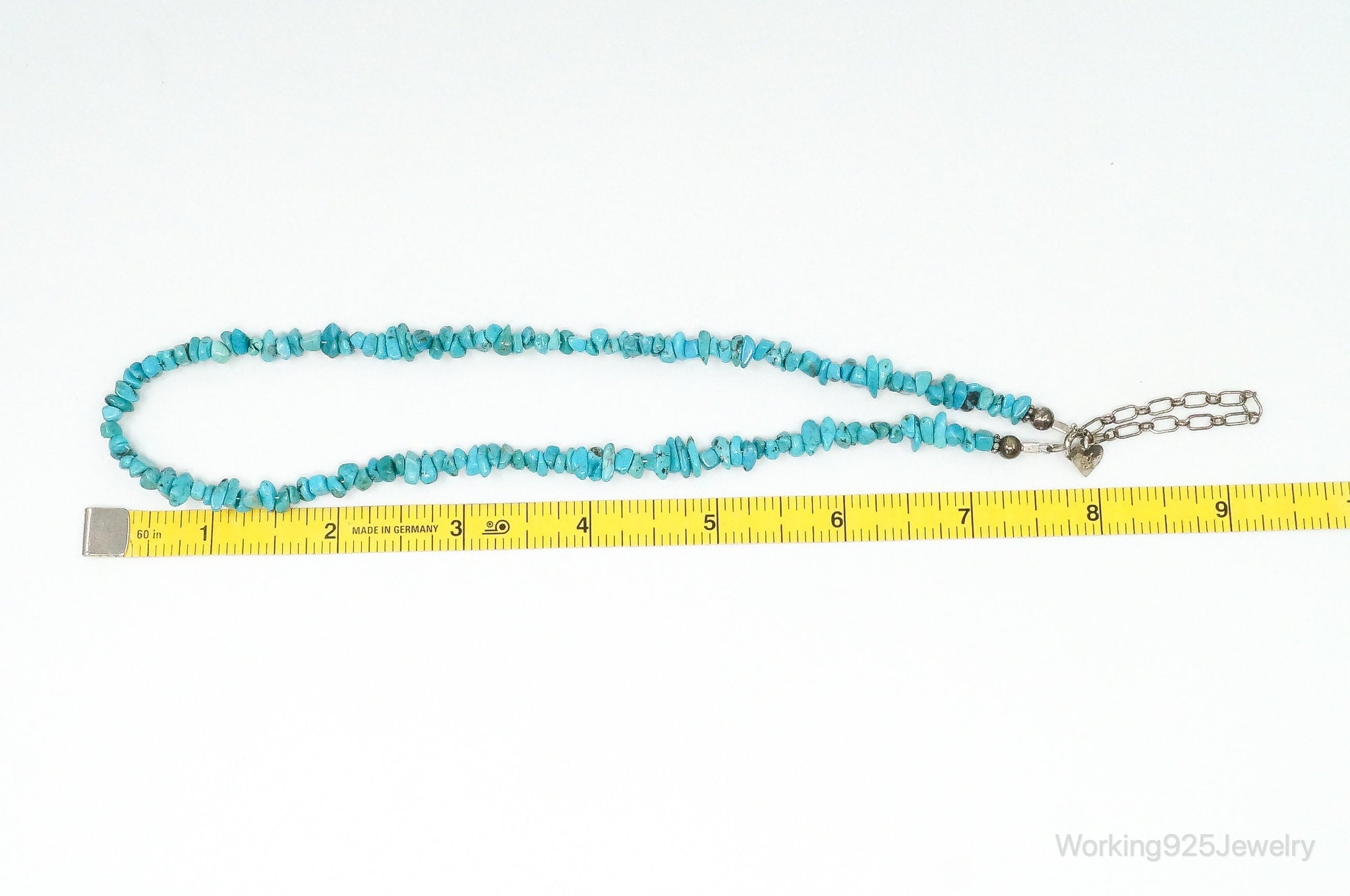 Vintage Native American Shop QT Turquoise Sterling Silver Bead Necklace | Jewelry > Necklaces > Pendants | Wiccan Center