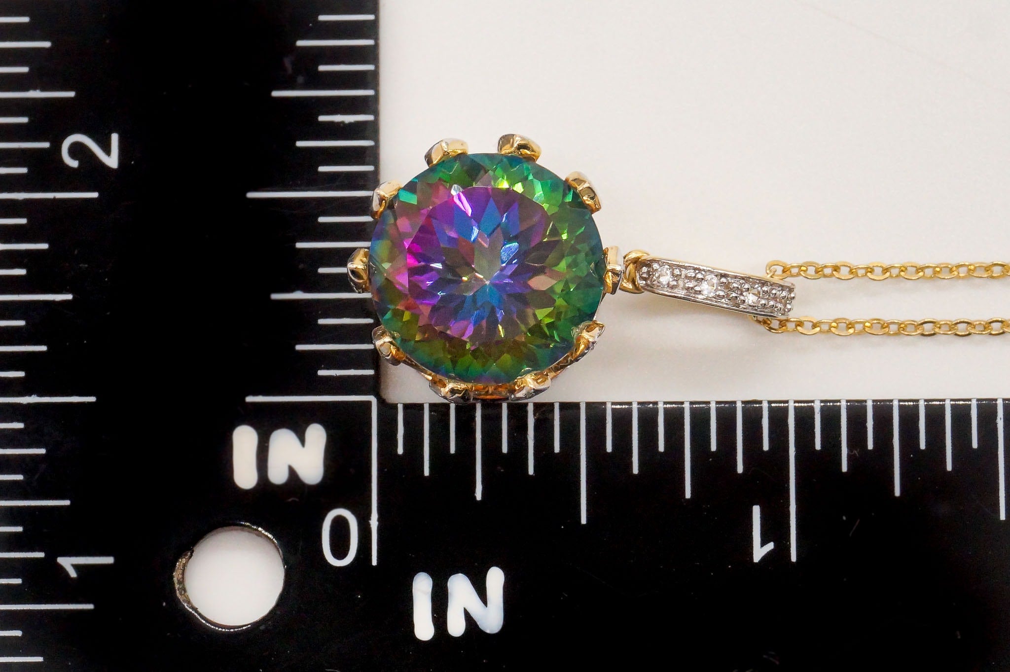 VTG Mystic Topaz Cubic Zirconia Gold Vermeil Sterling Silver Crown Necklace | Jewelry > Necklaces > Pendants | Wiccan Center