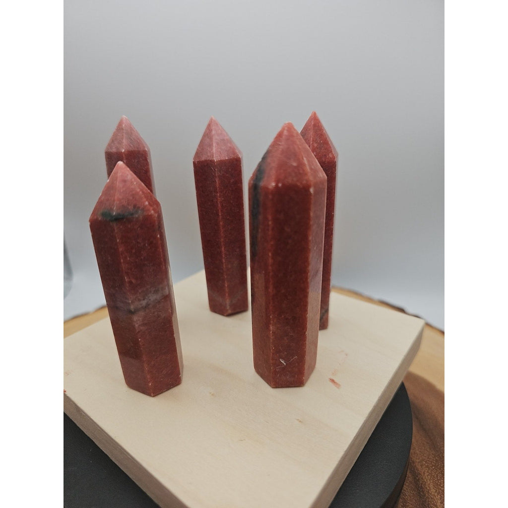 5pcs Avg .65 Natural Rhodonite Quartz Crystal Brazil | Mineral Specimens | Wiccan Center
