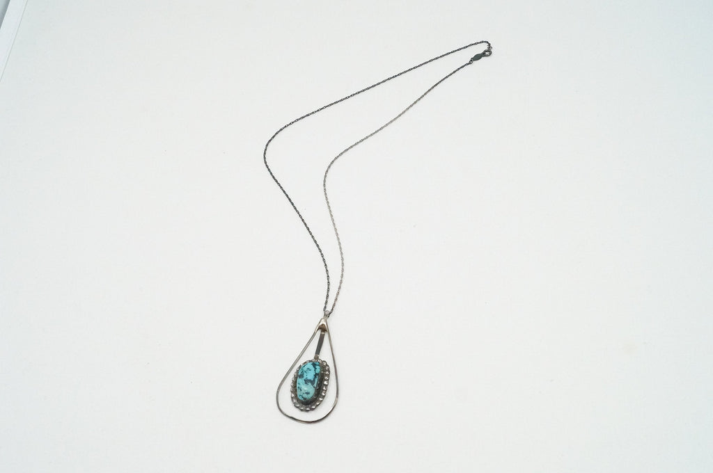 Vintage Native America Handmade Turquoise Sterling Silver Necklace | Jewelry > Necklaces > Pendants | Wiccan Center