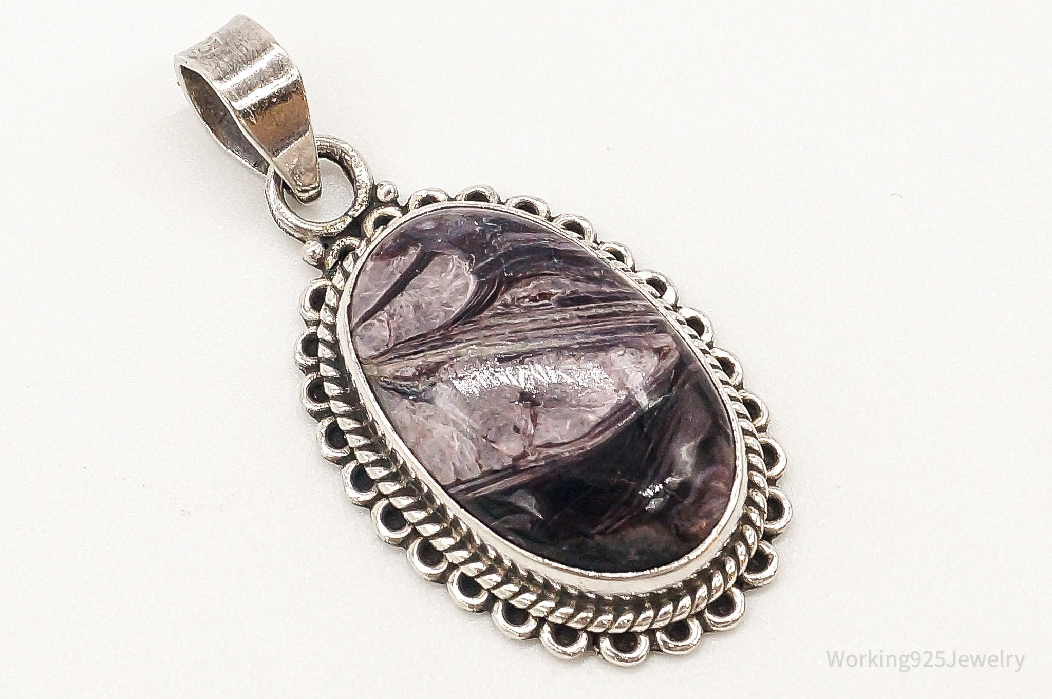 Vintage Large Jasper Sterling Silver Necklace Pendant | Jewelry > Necklaces > Pendants | Wiccan Center