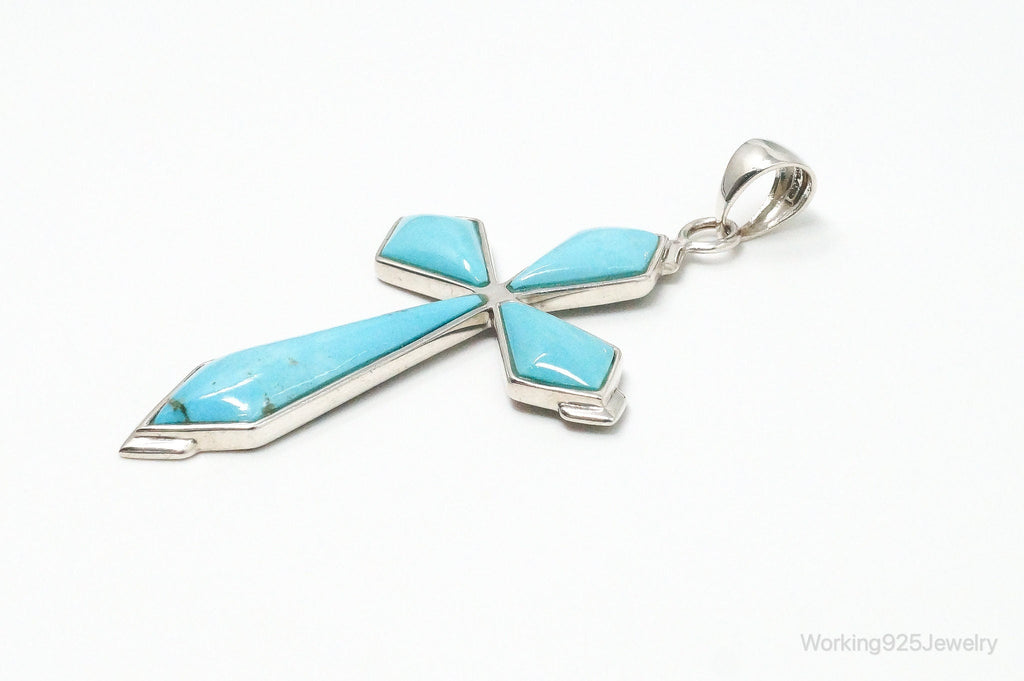 Large Designer SX Turquoise Sterling Silver Southwestern Necklace Pendant | Jewelry > Necklaces > Pendants | Wiccan Center