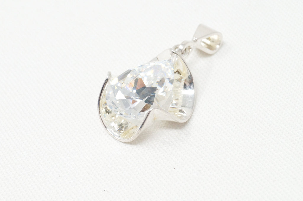 Vintage Southwestern Style Large Cubic Zirconia Stone Sterling Silver Pendant | Jewelry > Necklaces > Pendants | Wiccan Center