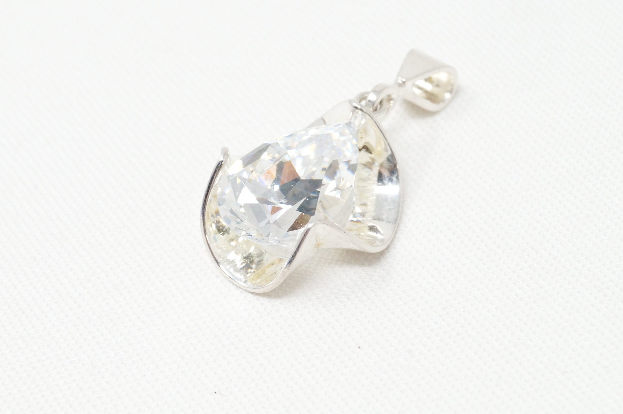 Vintage Southwestern Style Large Cubic Zirconia Stone Sterling Silver Pendant | Jewelry > Necklaces > Pendants | Wiccan Center