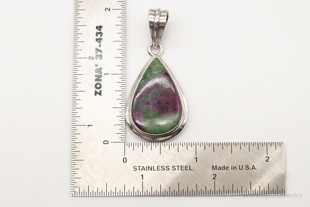 Vintage Large Anyolite Ruby-Zoisite Sterling Silver Pendant | Jewelry > Necklaces > Pendants | Wiccan Center