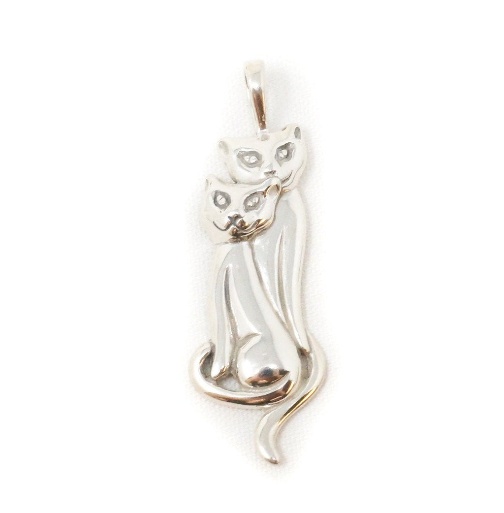 Vintage Designer KABANA Kittens Cats Sterling Silver Necklace Pendant | Jewelry > Necklaces > Pendants | Wiccan Center