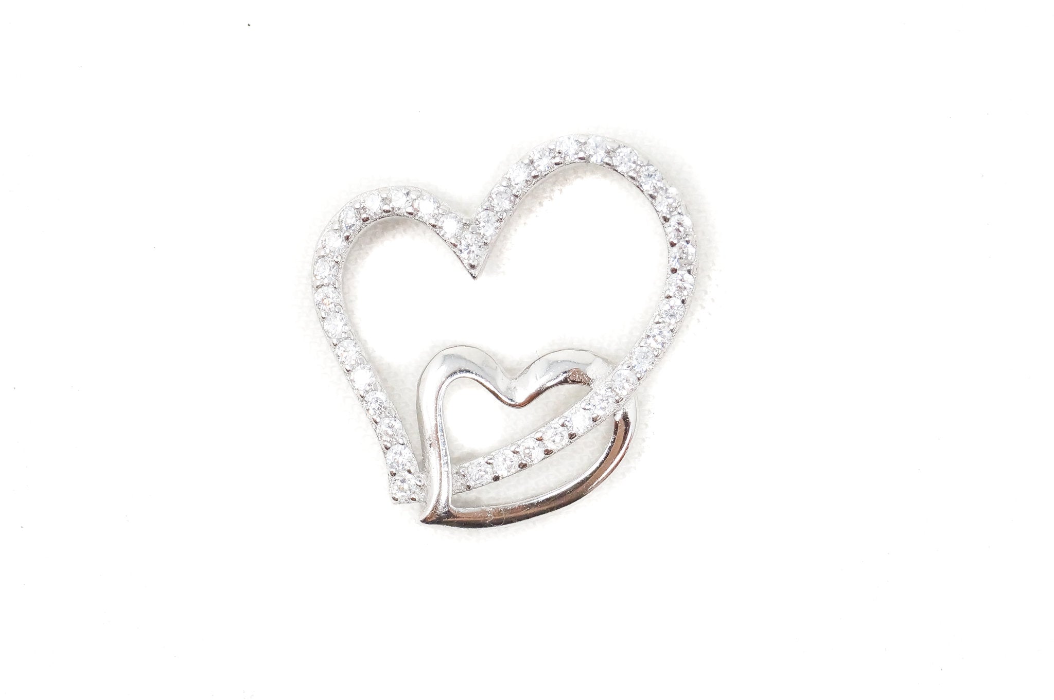Vintage Open Hearts Collection CZ Sterling Silver Necklace Pendant | Jewelry > Necklaces > Pendants | Wiccan Center
