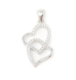 Vintage Open Hearts Forever Link Collection CZ Sterling Silver Necklace Pendant | Jewelry > Necklaces > Pendants | Wiccan Center