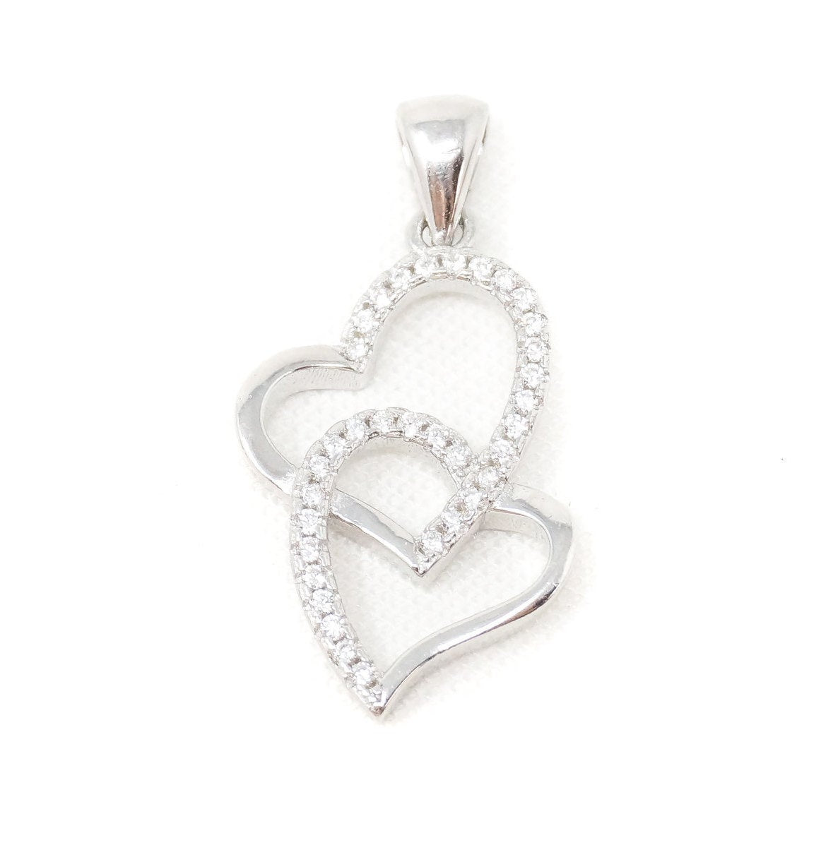 Vintage Open Hearts Forever Link Collection CZ Sterling Silver Necklace Pendant | Jewelry > Necklaces > Pendants | Wiccan Center