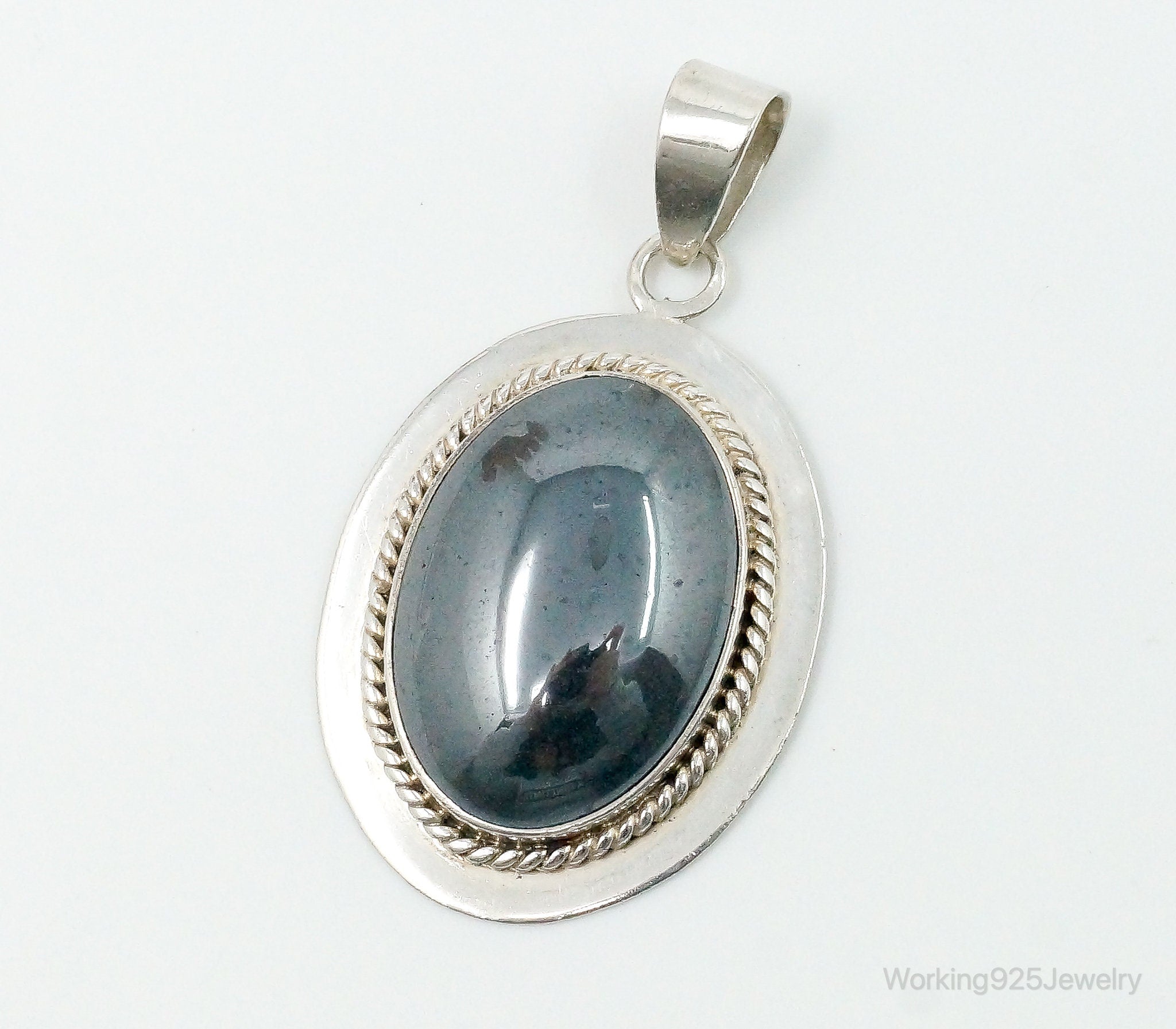 Vintage Large Hematite Sterling Silver Pendant | Jewelry > Necklaces > Pendants | Wiccan Center