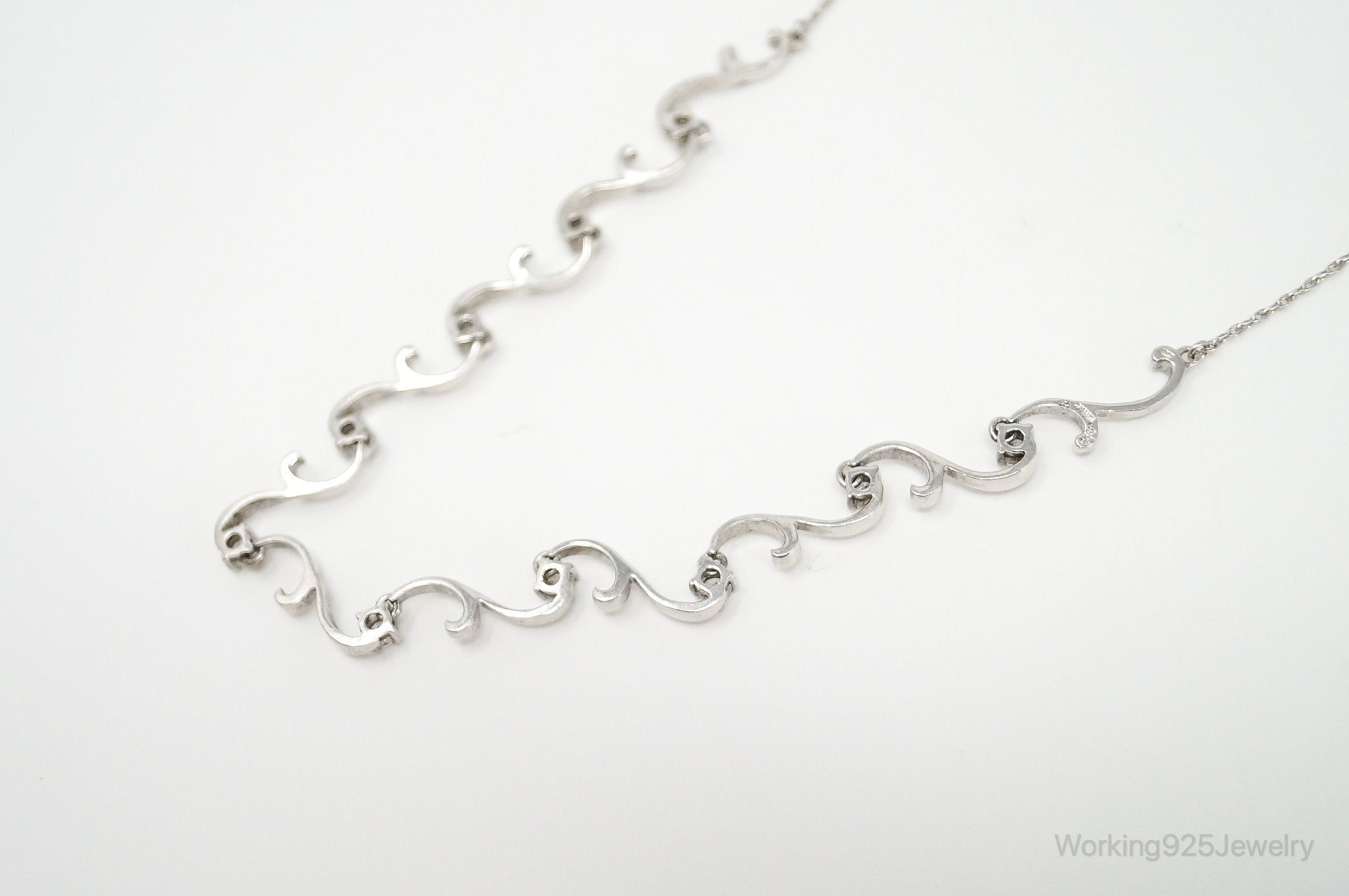 Art Deco Cubic Zirconia Sterling Silver Necklace | Jewelry > Necklaces > Pendants | Wiccan Center