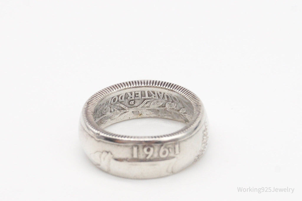 Vintage 1961 Liberty Quarter Dollar Silver Ring - Size 4.75 | Jewelry > Rings | Wiccan Center