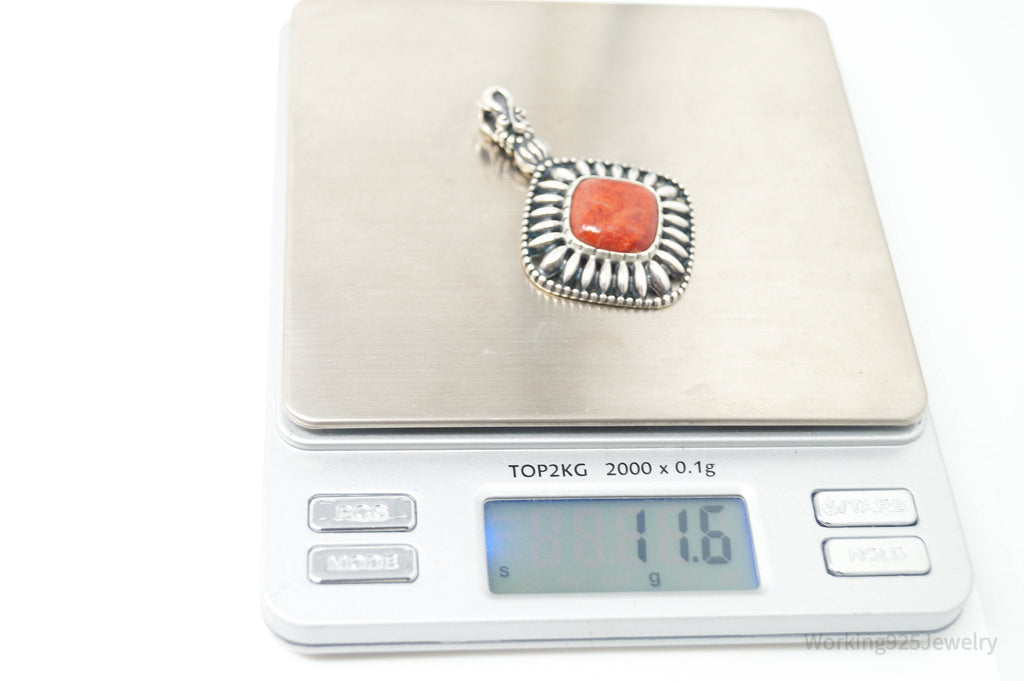 Vtg Carolyn Pollack Relios Raw Coral Flower Sterling Silver Necklace Pendant | Jewelry > Necklaces > Pendants | Wiccan Center