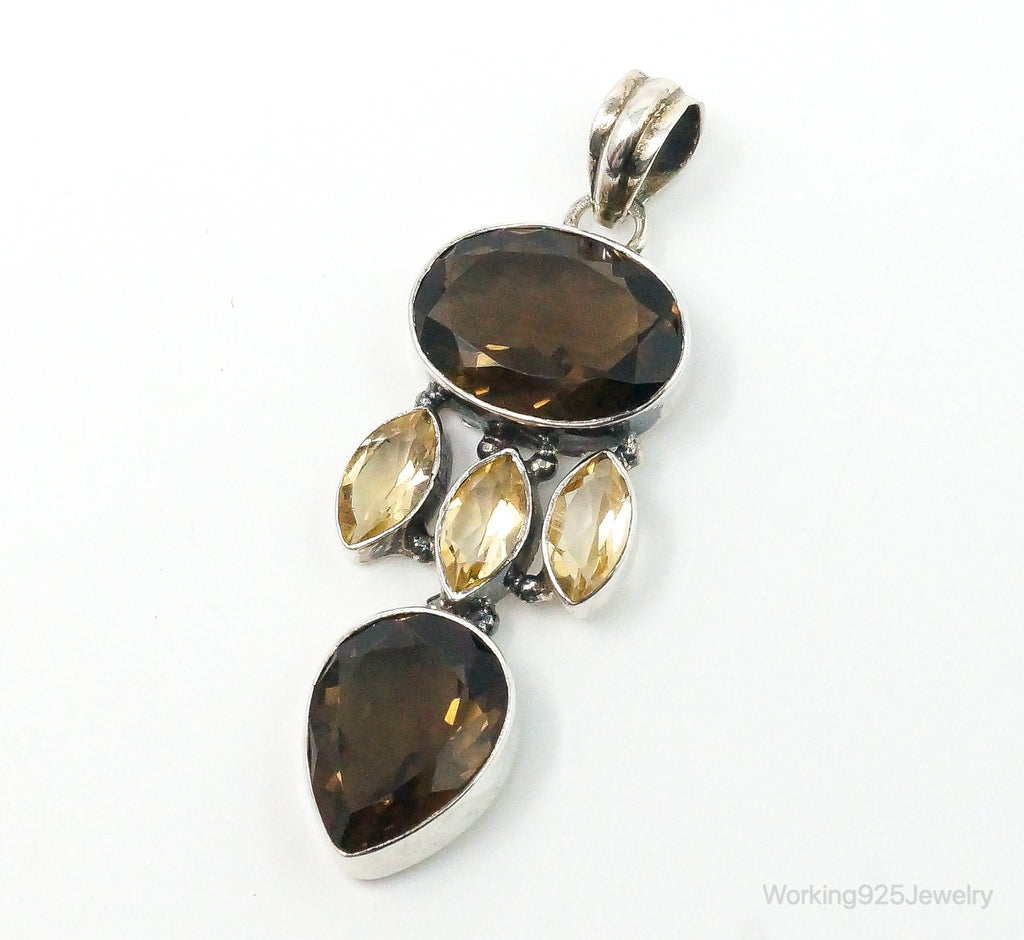 Vintage Large Smoky Topaz Citrine Sterling Silver Pendant | Jewelry > Necklaces > Pendants | Wiccan Center