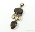 Vintage Large Smoky Topaz Citrine Sterling Silver Pendant | Jewelry > Necklaces > Pendants | Wiccan Center