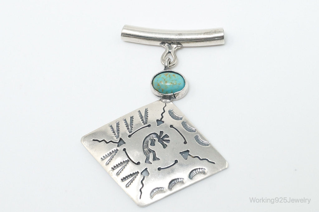 Vintage Mexico Designer Turquoise Southwestern Sterling Silver Pendant | Jewelry > Necklaces > Pendants | Wiccan Center